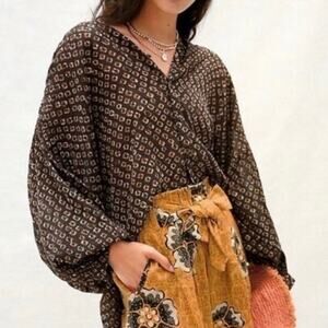 Anthropologie Pamela Brown Motif Printed Blouse